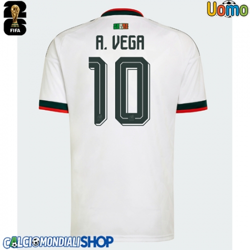 Maglie da calcio Messico Alexis Vega #10 Seconda Maglia Mondiali 2026  Manica Corta